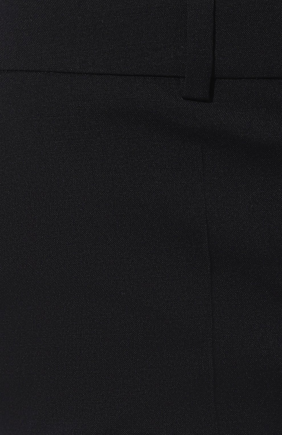 Женские шерстяные брюки BOSS темно-синего цвета, арт. 50490045 | Фото 5 (Материал внешний: Шерсть; Длина (брюки, джинсы): Стандартные; Женское Кросс-КТ: Брюки-одежда; Силуэт Ж (брюки и джинсы): Прямые; Материал сплава: Проставлено; Стили: Классический; Драгоценные камни: Проставлено)