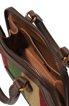 Женская сумка gucci 100 mini GUCCI разноцветного цвета, арт. 676532 ULB6T | Фото 5 (Сумки-технические: Сумки top-handle; Размер: mini; Ремень/цепочка: На ремешке; Материал: Текстиль)