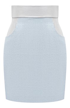 Женская юбка ULYANA SERGEENKO голубого цвета, арт. GNC005SS19P (0814т19) | Фото 1 (Длина Ж (юбки, платья, шорты): Мини; Материал внешний: Синтетический материал; Женское Кросс-КТ: Юбка-одежда)