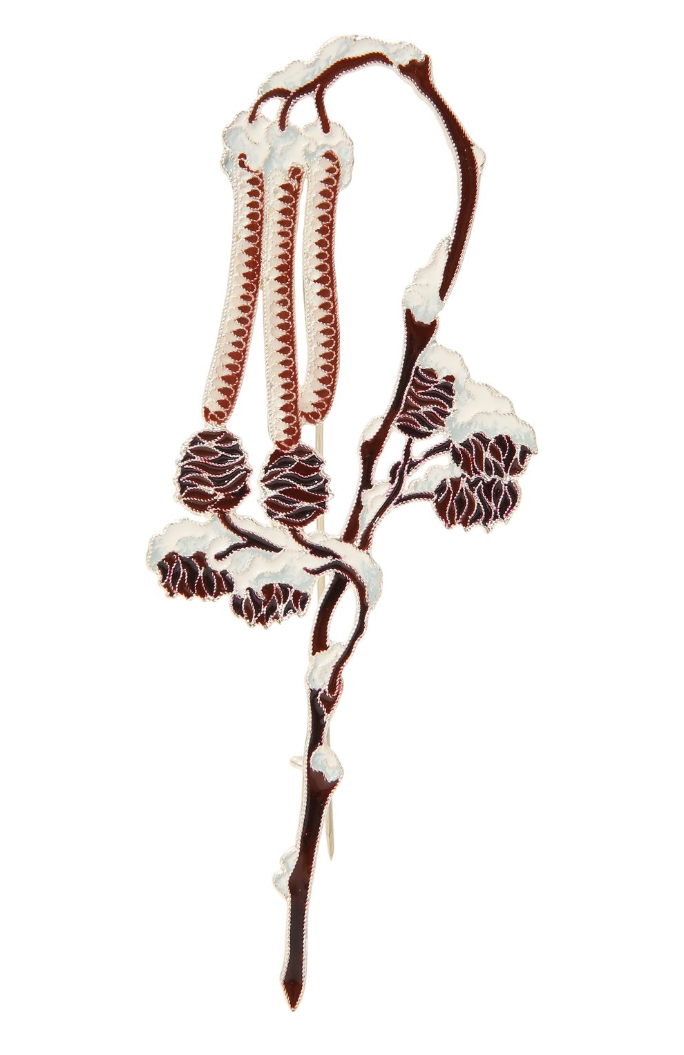 Женская брошь ольха РУССКИЕ САМОЦВЕТЫ коричневого цвета, арт. 41581 | Фото 1 (Материал: Серебро)