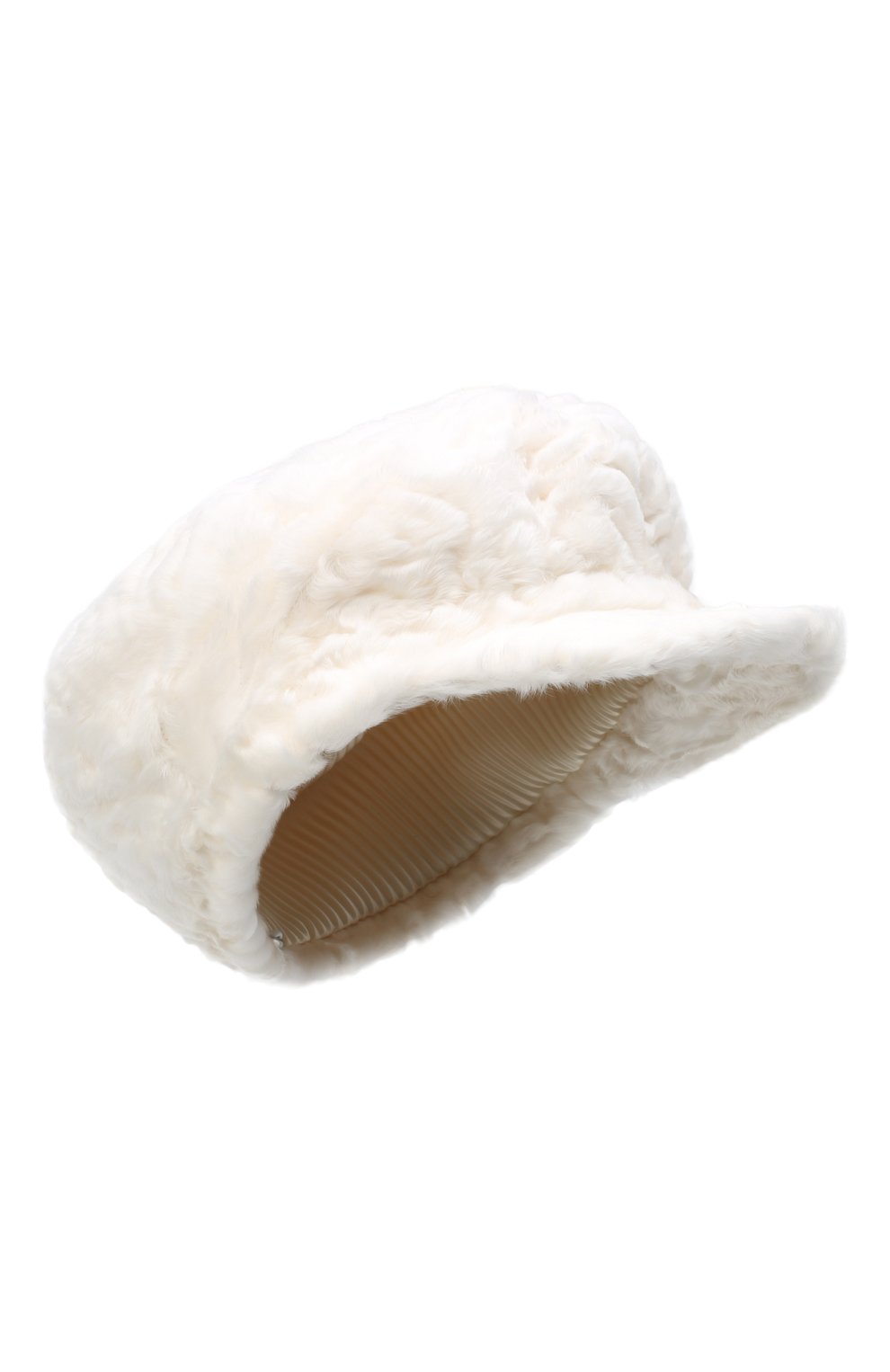 Женская кепка из каракульчи клара FURLAND белого цвета, арт. 0129707810014200000 | Фото 1 (Материал: Натуральный мех)