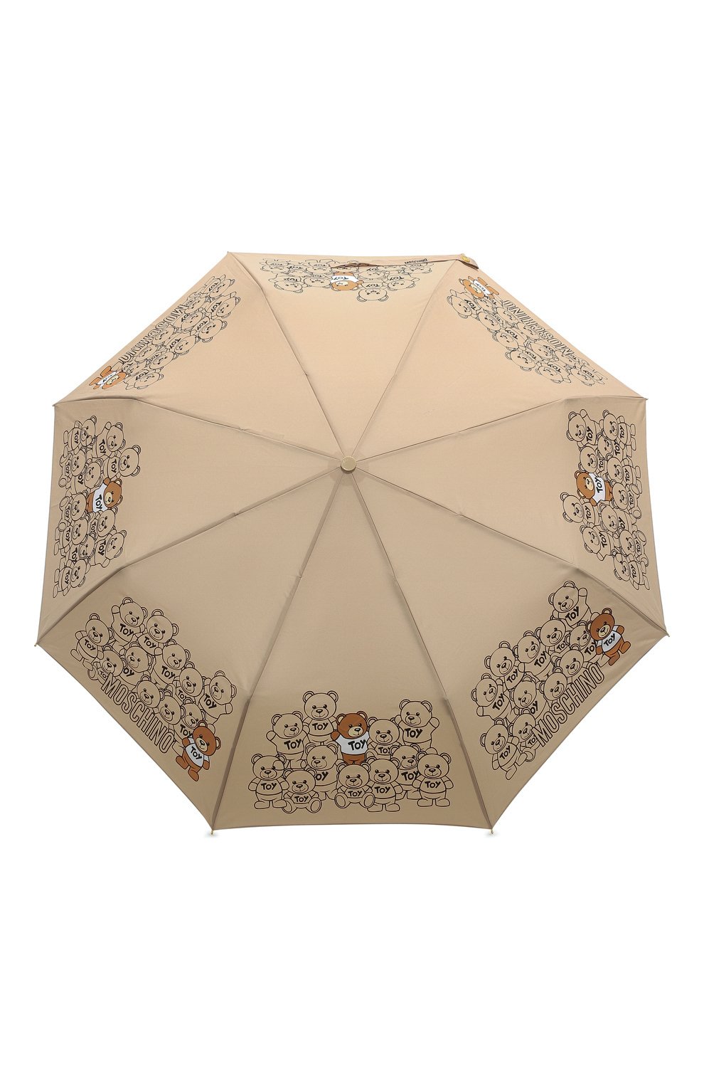 Женский складной зонт MOSCHINO бежевого цвета, арт. 8422-0PENCL0SED | Фото 1 (Материал: Текстиль, Синтетический материал, Металл)