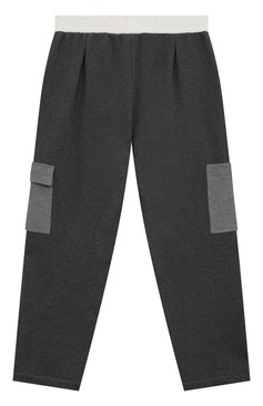 Детские хлопковые брюки BRUNELLO CUCINELLI серого цвета, арт. BN05NE617C | Фото 2 (Случай: Повседневный; Материал внешний: Хлопок; Ростовка одежда: 12 лет | 152 см)