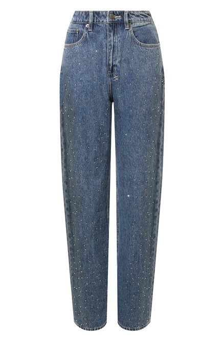 Женские джинсы KSUBI синего цвета, арт. WPS24DJ008 | Фото 1 (Материал сплава: Проставлено; Драгоценные камни: Проставлено; Длина (брюки, джинсы): Стандартные; Материал внешний: Хлопок)