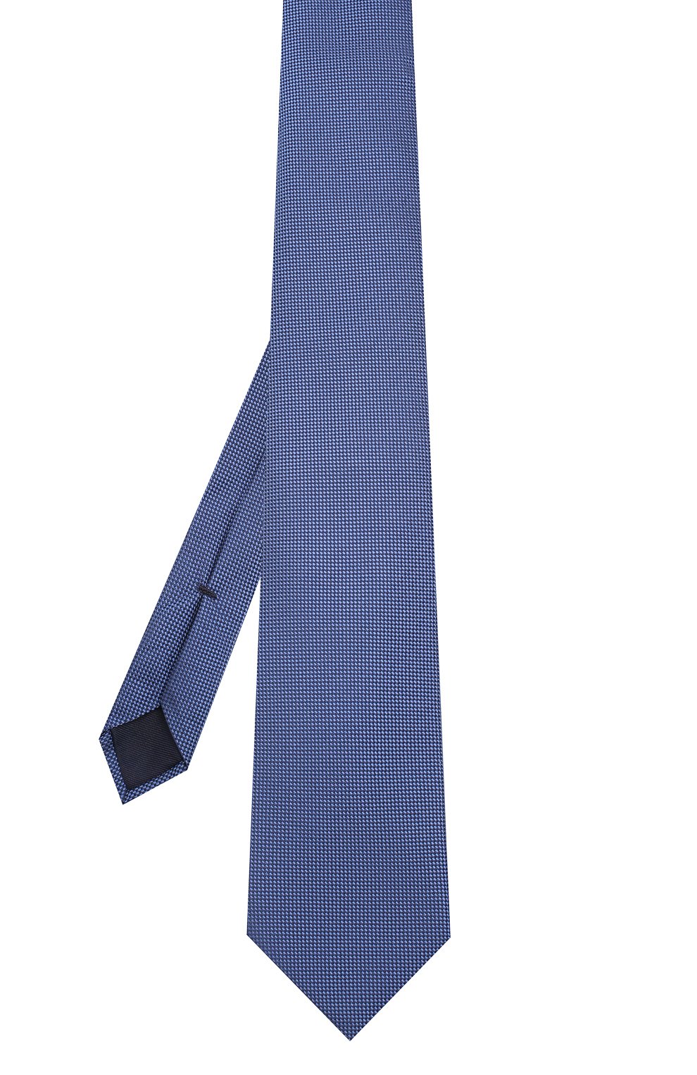 Мужской шелковый галстук CORNELIANI синего цвета, арт. 85U302-0120316/00 | Фото 2 (Материал: Текстиль, Шелк; Принт: Без принта; Материал сплава: Проставлено; Нос: Не проставлено)