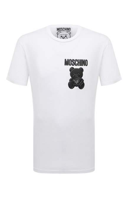 Мужская хлопковая футболка MOSCHINO белого цвета по цене 29150 руб., арт. V0731/7041 | Фото 1