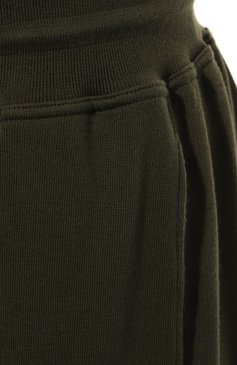 Мужские хлопковые брюки KITON хаки цвета, арт. UK1051M | Фото 5 (Случай: Повседневный; Материал внешний: Хлопок; Стили: Кэжуэл)