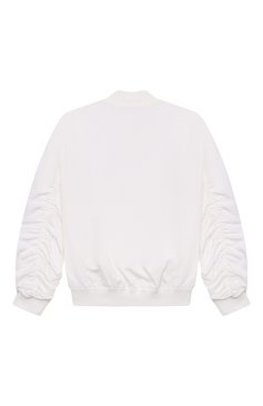 Детская бомбер ERMANNO SCERVINO белого цвета, арт. SFGB030C/NY278-BS003/10A-16A | Фото 2 (Рукава: Длинные; Кросс-КТ: бомбер, Демисезон; Материал внешний: Синтетический материал; Материал сплава: Проставлено; Материал подклада: Синтетический материал; Драгоценные камни: Проставлено)