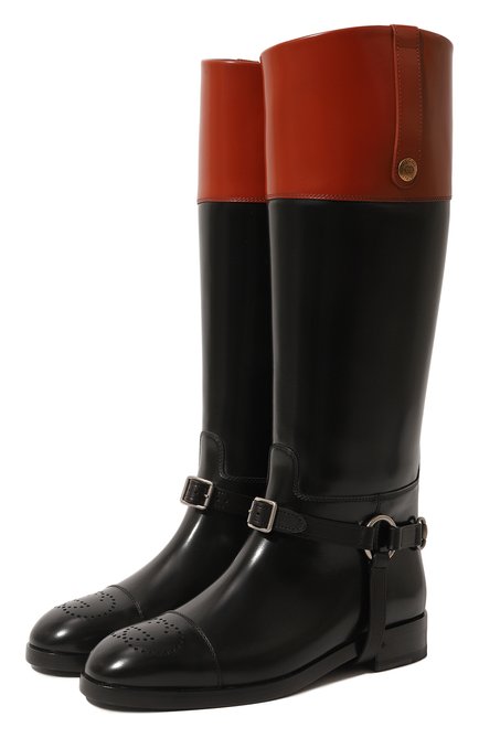 Женские кожаные сапоги zelda GUCCI черного цвета по цене 192660 руб., арт. 674670 DS8J0 | Фото 1