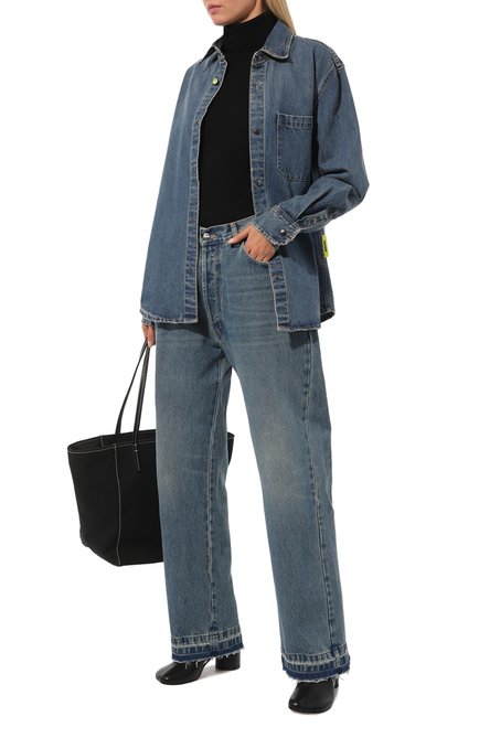 Женские джинсы BARROW голубого цвета, арт. F3BWW0PA065 | Фото 2 (Материал сплава: Проставлено; Материал внешний: Хлопок; Длина (брюки, джинсы): Стандартные; Драгоценные камни: Проставлено)