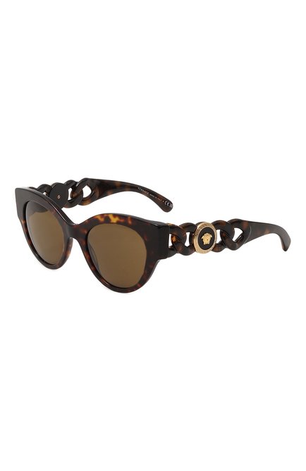 Женские солнцезащитные очки VERSACE коричневого цвета, арт. 4408-108/73 | Фото 1 (Материал: Пластик; Тип очков: С/з; Оптика Гендер: оптика-женское; Очки форма: Cat-eye)