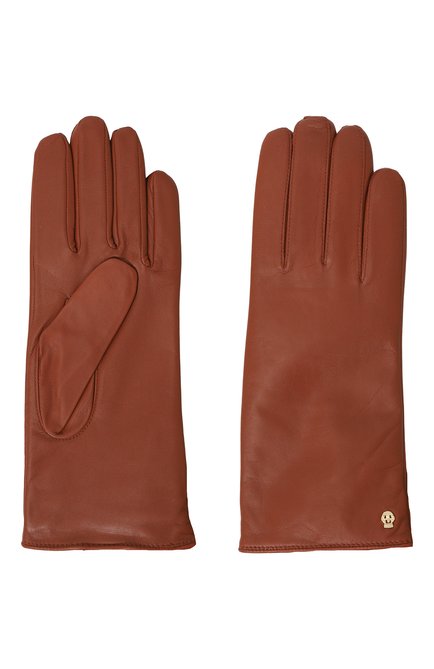 Женские кожаные перчатки ROECKL светло-коричневого цвета, арт. 13011-202 | Фото 2 (Нос: Не проставлено; Материал: Натуральная кожа; Материал сплава: Проставлено)