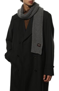Мужской шерстяной шарф PAUL&SHARK серого цвета, арт. 12317044/FLV | Фото 2 (Материал: Текстиль, Шерсть; Мужское Кросс-КТ: Шарфы - шарфы; Кросс-КТ: шерсть)
