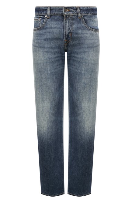 Мужские джинсы 7 FOR ALL MANKIND синего цвета, арт. JSMYC100UM | Фото 1 (Длина (брюки, джинсы): Стандартные; Материал внешний: Хлопок; Драгоценные камни: Проставлено; Материал сплава: Проставлено)