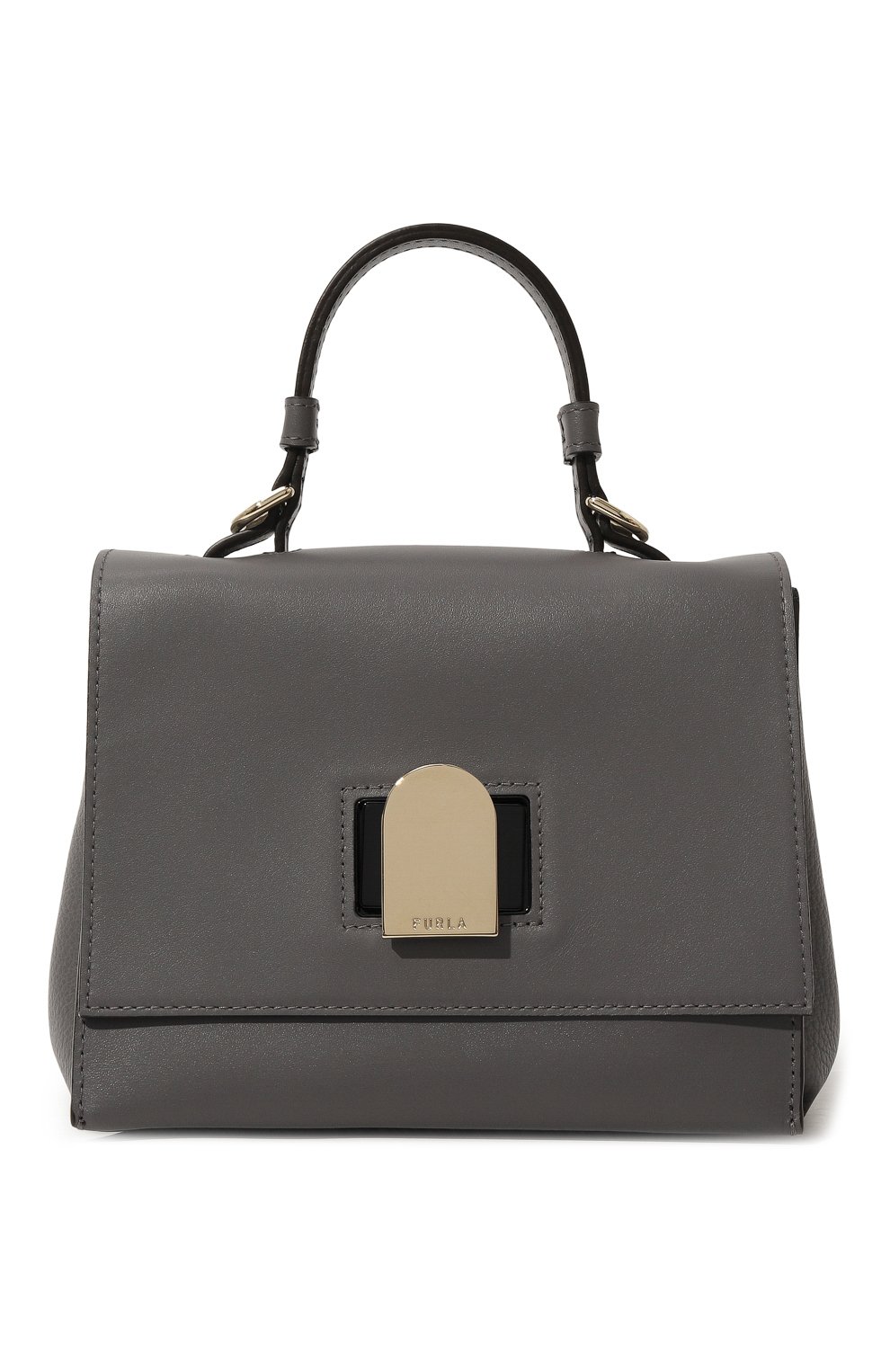 Женская сумка furla emma mini FURLA серого цвета, арт. WB00610/BX0053 | Фото 1 (Сумки-технические: Сумки top-handle; Материал: Натуральная кожа; Размер: mini; Ремень/цепочка: На ремешке)