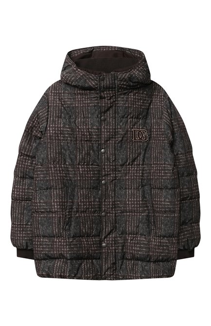 Детского пуховая куртка DOLCE & GABBANA коричневого цвета по цене 84250 руб., арт. L4JB2C/G7XLC/2-6 | Фото 1