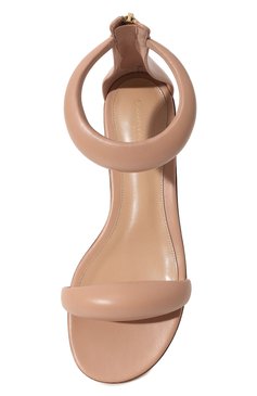Женские кожаные сандалии bijoux GIANVITO ROSSI бежевого цвета, арт. G61604.05CU0.NAPPEAH | Фото 6 (Каблук высота: Низкий; Материал внутренний: Натуральная кожа; Подошва: Плоская)