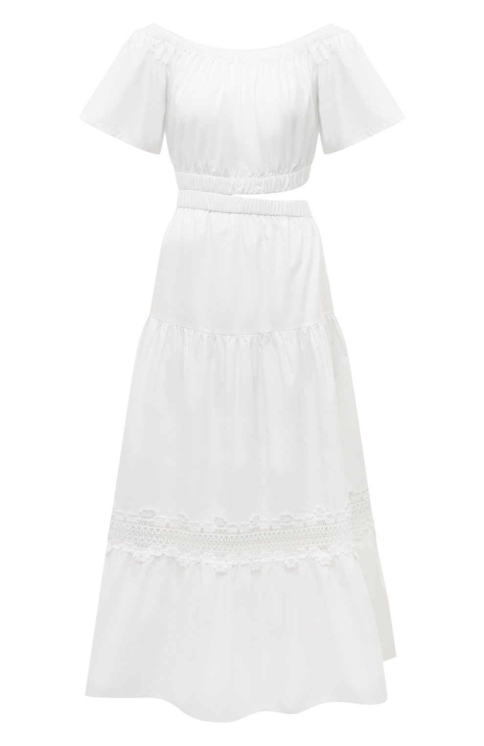 Хлопковое платье Liu Jo белого цвета