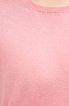 Женская футболка из кашемира и шелка TOM FORD светло-розового цвета, арт. MAK949-YAX087 | Фото 5 (Материал внешний: Шерсть, Шелк, Кашемир; Принт: Без принта; Рукава: Короткие; Длина (для топов): Стандартные; Региональные ограничения белый список (Axapta Mercury): RU; Женское Кросс-КТ: Футболка-одежда; Стили: Кэжуэл)