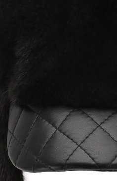 Мужская шапка-ушанка из меха норки FURLAND черного цвета, арт. 0226902110156300000 | Фото 3 (Материал: Натуральная кожа, Натуральный мех)