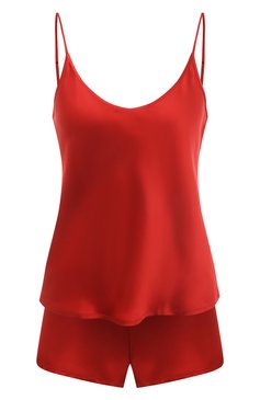 Женская шелковая пижама LA PERLA красного цвета, арт. 0045610 | Фото 1 (Материал внешний: Шелк; Материал сплава: Проставлено; Нос: Не проставлено)