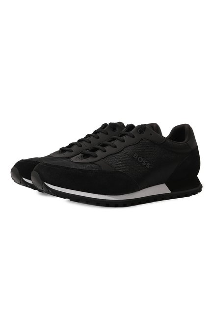 Мужские кроссовки BOSS черного цвета, арт. 50498133 | Фото 1 (Подошва: Плоская; Драгоценные камни: Проставлено; Материал сплава: Проставлено)
