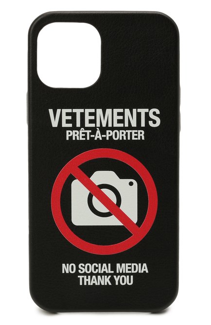 Чехол для iphone 12 pro VETEMENTS черного цвета, арт. UA52SA420B 2410/W/BLACK 12 PR0 | Фото 1 (Материал: Пластик)