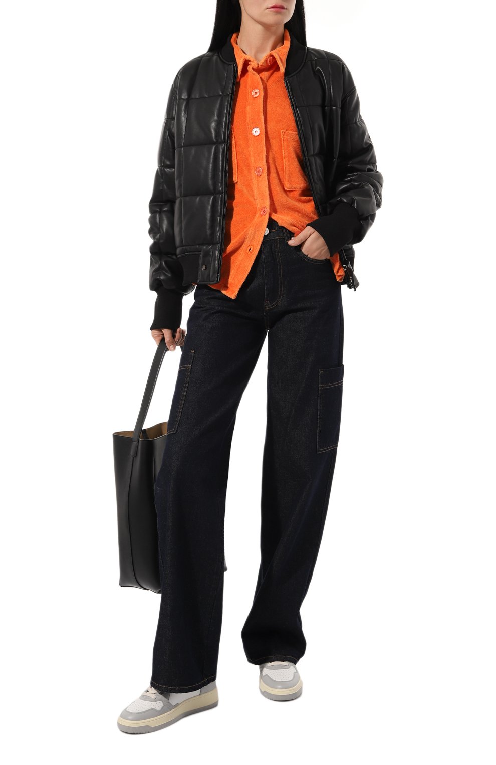Женская хлопковая рубашка ELECTRIC&ROSE оранжевого цвета, арт. LFCV168VIN | Фото 2 (Принт: Без принта; Рукава: Короткие; Женское Кросс-КТ: Рубашка-одежда; Длина (для топов): Стандартные; Материал сплава: Проставлено; Материал внешний: Хлопок; Драгоценные камни: Проставлено; Стили: Кэжуэл)