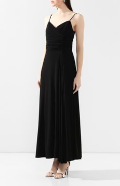 Женское платье из вискозы GIORGIO ARMANI черного цвета, арт. 3HAA73/AJZWZ | Фото 3 (Случай: Вечерний; Рукава: На бретелях; Материал подклада: Синтетический материал; Материал внешний: Вискоза; Длина Ж (юбки, платья, шорты): Макси; Женское Кросс-КТ: Платье-одежда)