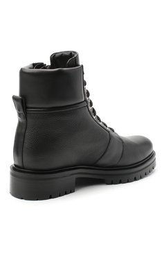Мужские �кожаные ботинки BALMAIN черного цвета, арт. UM1C148/LGLS | Фото 4 (Мужское Кросс-КТ: Ботинки-обувь, Байкеры-обувь; Материал внутренний: Натуральная кожа; Материал утеплителя: Без утеплителя; Подошва: Плоская)