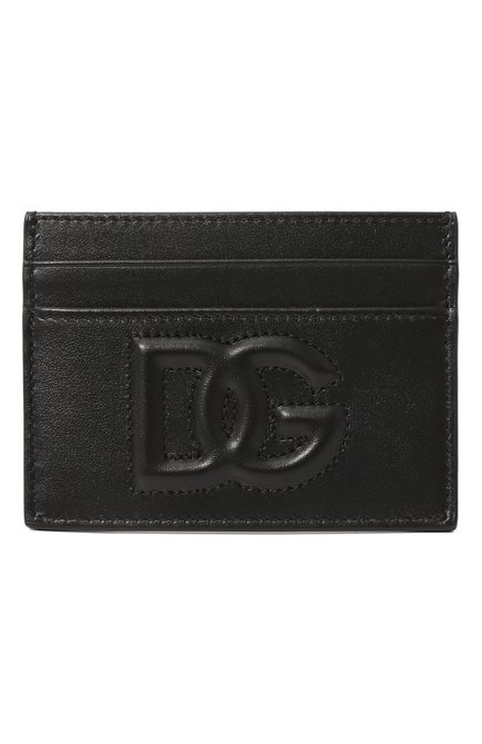 Женский кожаный футляр для кредитных карт DOLCE & GABBANA черного цвета, арт. BI0330/AG081 | Фото 1 (Материал: Натуральная кожа)