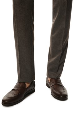 Мужские кожаные пенни-лоферы H`D`S`N BARACCO темно-коричневого цвета, арт. 81410.C.4* | Фото 3 (Материал внешний: Кожа; Материал внутренний: Натуральная кожа; Стили: Классический)