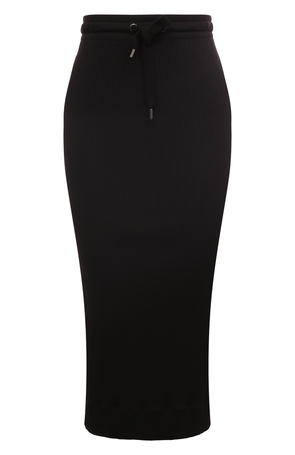 Женская хлопковая юбка BRUNELLO CUCINELLI черного цвета, арт. ML171SR799 | Фото 1 (Женское Кросс-КТ: Юбка-карандаш, Юбка-одежда; Материал внешний: Хлопок; Стили: Кэжуэл)