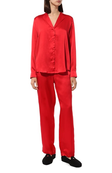 Женские шелковые брюки AUBADE красного цвета, арт. QS60 | Фото 2 (Материал внешний: Шелк; Материал сплава: Проставлено; Нос: Не проставлено)