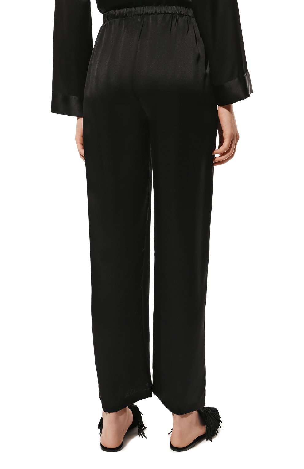 Женская шелковая пижама LUNA DI SETA черного цвета, арт. VLST08007 | Фото 6 (Материал внешний: Шелк)