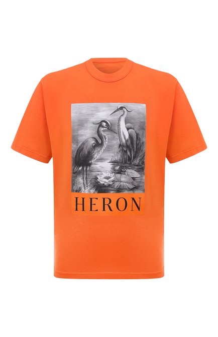 Мужская хлопковая футболка HERON PRESTON оранжевого цвета по цене 42400 руб., арт. HMAA032C99JER003 | Фото 1