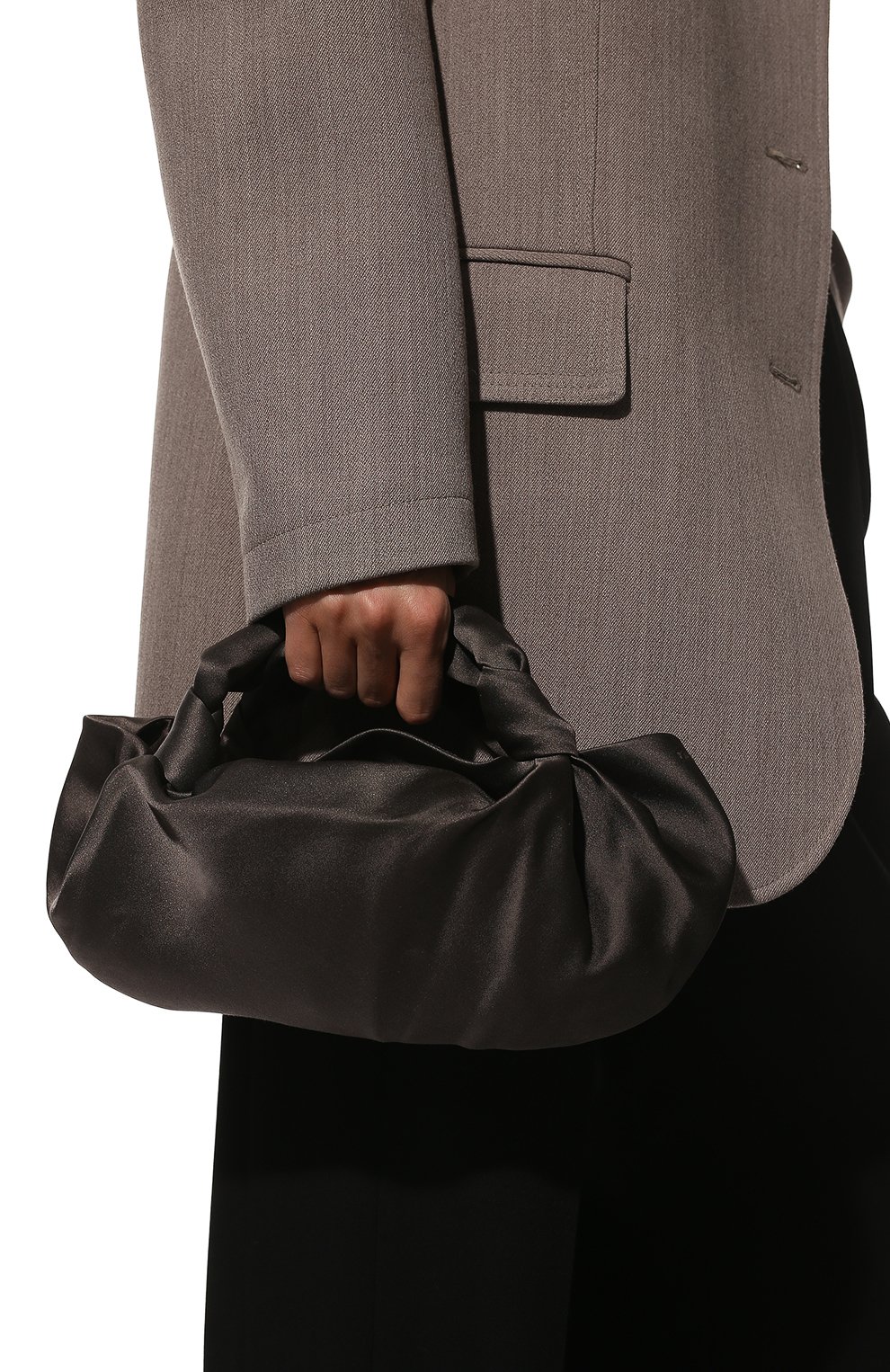 Женская сумка ascot two THE ROW темно-серого цвета, арт. W1219W326 | Фото 2 (Сумки-технические: Сумки top-handle; Статус проверки: Проверено, Проверена категория; Материал: Текстиль; Размер: small)