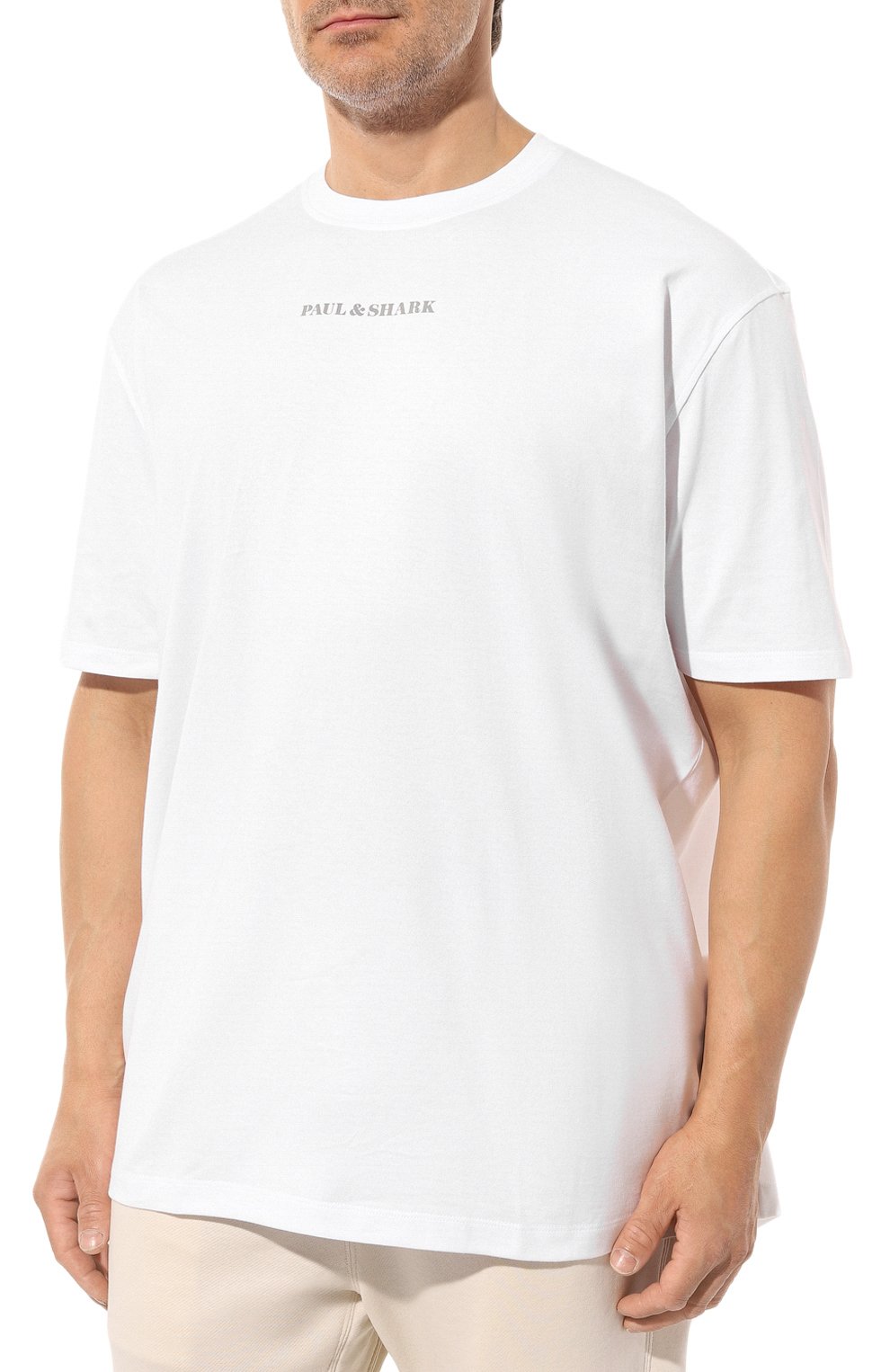 Хлопковая футболка Paul&Shark 22411044/3XL-6XL, цвет белый, размер 58 22411044/3XL-6XL - фото 3