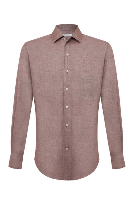 Мужская хлопковая рубашка LORO PIANA светло-коричневого цвета по цене 49950 руб., арт. FAD3172 | Фото 1
