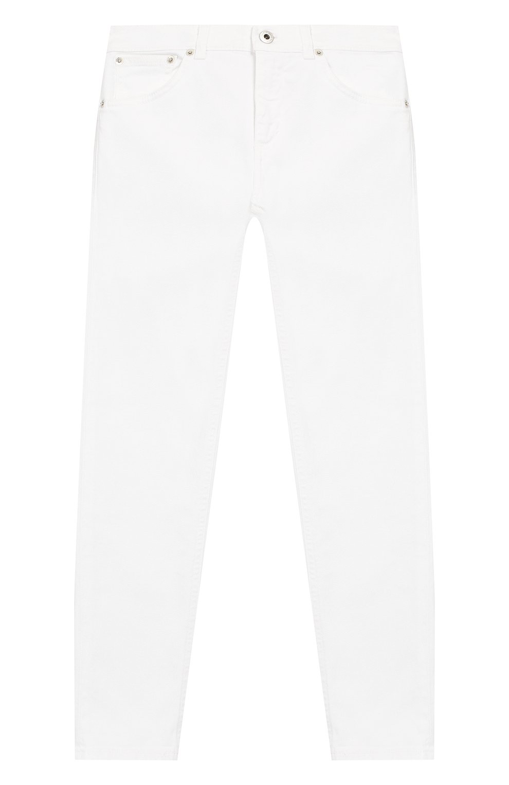 Детские джинсы прямого кроя DONDUP белого цвета, арт. YP270/BS0009B/PTD | Фото 1 (Детали: Однотонный; Материал внешний: Хлопок; Кросс-КТ: джинсы; Статус проверки: Проверена категория)