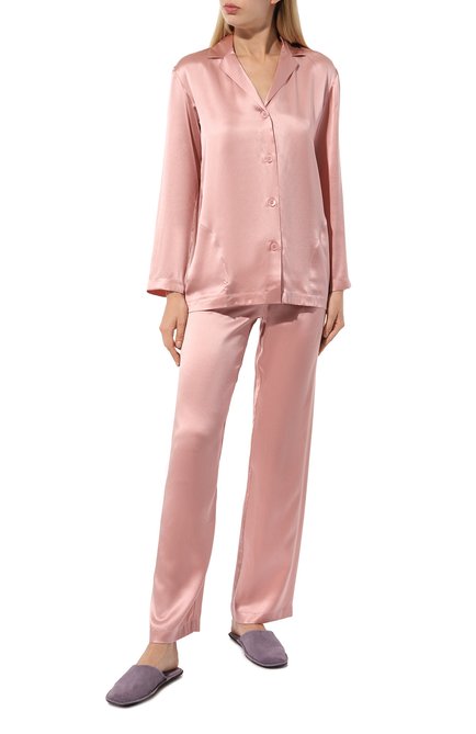 Женская шелко вая пижама LA PERLA розового цвета, арт. 0020288 | Фото 2 (Материал внешний: Шелк; Нос: Не проставлено; Материал сплава: Проставлено)