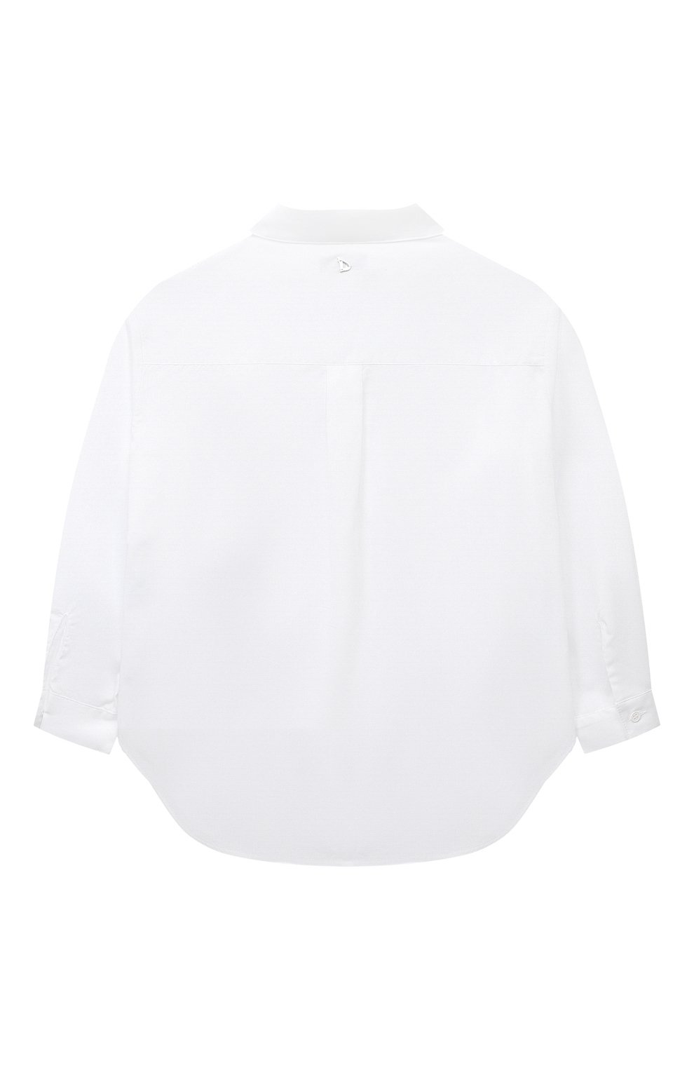 Детское хлопковая блузка DONDUP KIDS белого цвета, арт. DFCA0070/CA275/6A-8A | Фото 2 (Рукава: Длинные; Материал сплава: Проставлено; Материал внешний: Хлопок; Драгоценн ые камни: Проставлено)