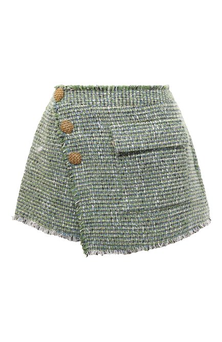 Женская юбка SELF-PORTRAIT светло-зеленого цвета по цене 43650 руб., арт. PF22-083 | Фото 1