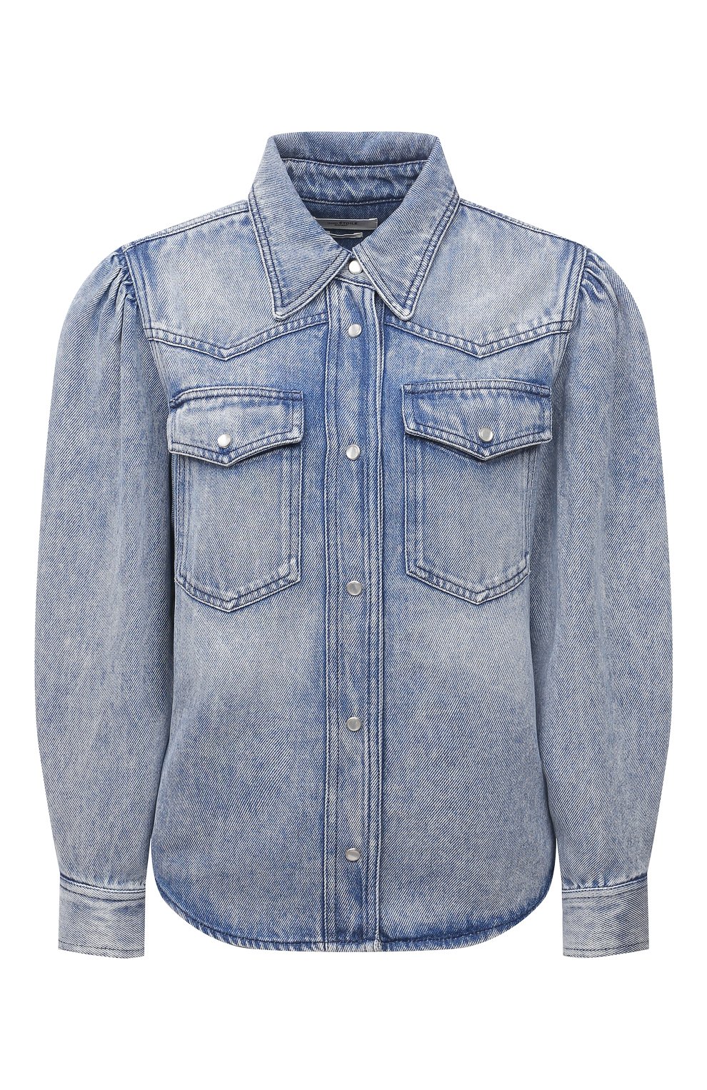 Женская джинсовая рубашка ISABEL MARANT ETOILE голубого цвета, арт. CH0802-22P021E/TAHISLI | Фото 1 (Рукава: Длинные; Кросс-КТ: Деним; Женское Кросс-КТ: Рубашка-одежда; Длина (для топов): Стандартные; Стили: Гранж; Региональные ограничения белый список (Axapta Mercury): RU; Материал внешний: Лиоцелл, Растительное волокно)