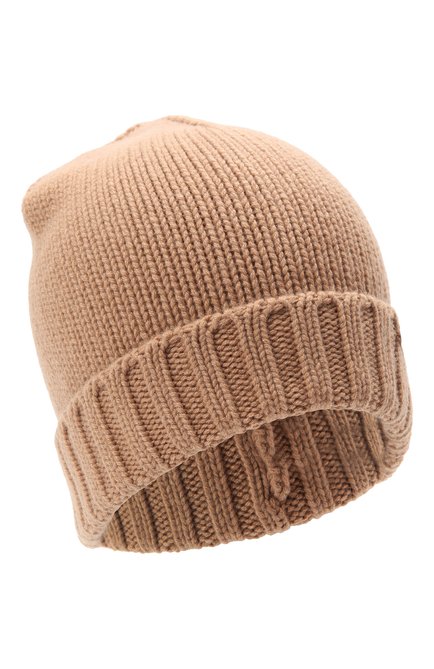Женская кашемировая шапка MOORER коричневого цвета, арт. VETTA-CWS/M0DMA100023-TEPA177 | Фото 1 (Материал: Кашемир, Шерсть, Текстиль)