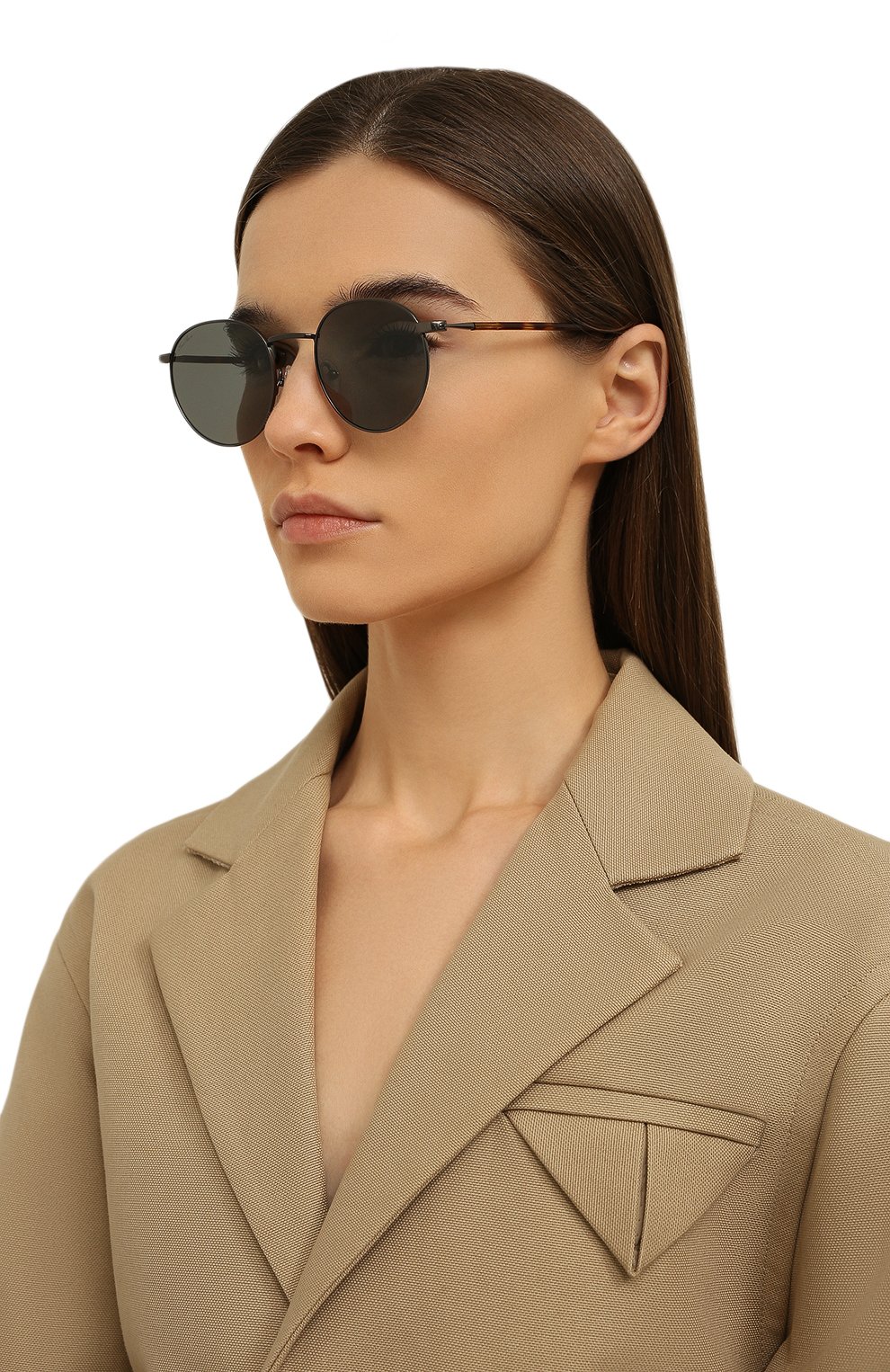 Женские солнцезащитные очки LORO PIANA серого цвета, арт. FAI4924 | Фото 2 (Тип очков: С/з; Очки форма: Круглые)