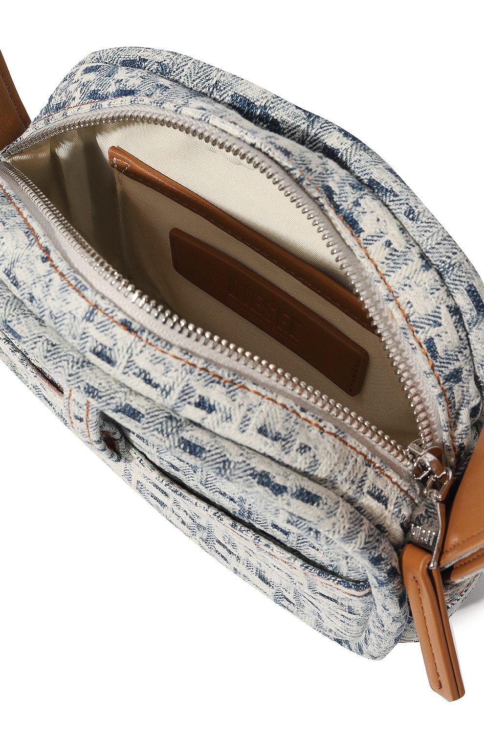 Женская сумка amelia DIESEL голубого цвета, арт. X08929/P5156 | Фото 5 (Сумки-технические: Сумки top-handle; Размер: mini; Материал: Текстиль)
