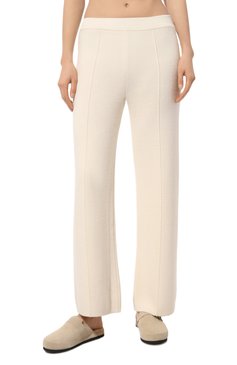 Женские брюки из шерсти и вискозы PIETRO BRUNELLI белого цвета, арт. PNB001/WS0011 | Фото 3 (Силуэт Ж (брюки и джинсы): Широкие; Материал внешний: Шерсть, Вискоза; Длина (брюки, джинсы): Стандартные; Женское Кросс-КТ: Брюки-одежда; Кросс-КТ: Трикотаж; Материал сплава: Проставлено; Драгоценные камни: Проставлено; Стили: Кэжуэл)