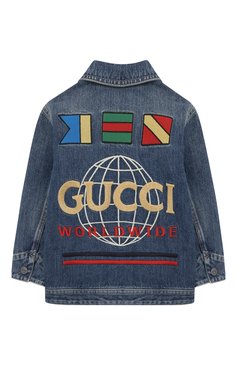 Детского джинсовая куртка GUCCI синего цвета, арт. 591308/XDAZK | Фото 2 (Кросс-КТ НВ: Куртки; Материал внешний: Хлопок; Ростовка одежда: 12 мес | 80 см, 18 мес | 86 см, 3 года | 98 см, 24 мес | 92 см, 36 мес | 98 см)