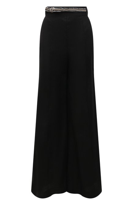 Женские льняные брюки ZIMMERMANN черного цвета по цене 84150 руб., арт. 3259PP0S | Фото 1